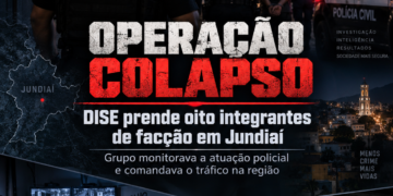 Operação Colapso contra facção criminosa em Jundiaí — #PraCegoVer: imagem relacionada à ação da Polícia Civil durante a Operação Colapso; a descrição detalhada dos elementos visuais deve ser acrescentada conforme a fotografia utilizada.