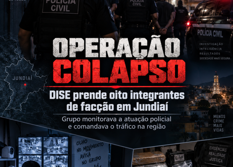 Operação Colapso contra facção criminosa em Jundiaí — #PraCegoVer: imagem relacionada à ação da Polícia Civil durante a Operação Colapso; a descrição detalhada dos elementos visuais deve ser acrescentada conforme a fotografia utilizada.