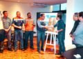 nova travessia no Córrego do Prata em Marília. #PraCegoVer prefeitura de marília inaugurando travessia no córrego do prata