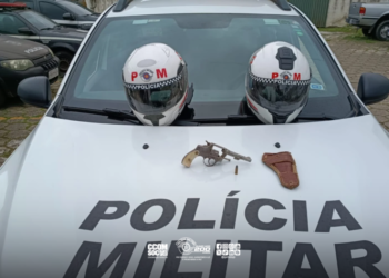 homem preso por porte ilegal de arma em Caçapava #PraCegoVer