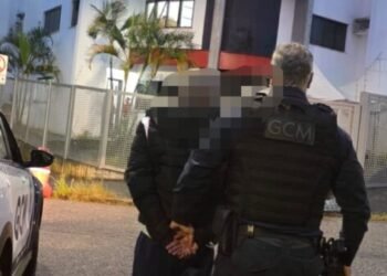 violência doméstica no Parque São Bento #PraCegoVer homem detido