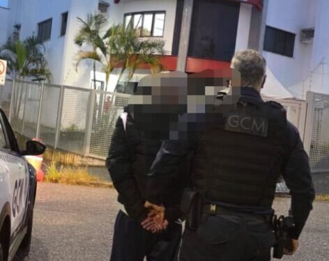 violência doméstica no Parque São Bento #PraCegoVer homem detido