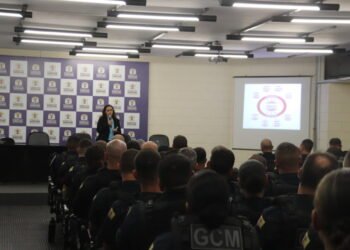 capacitação de novos GCMs em perícia criminal #PraCegoVer treinamento de novos guardas