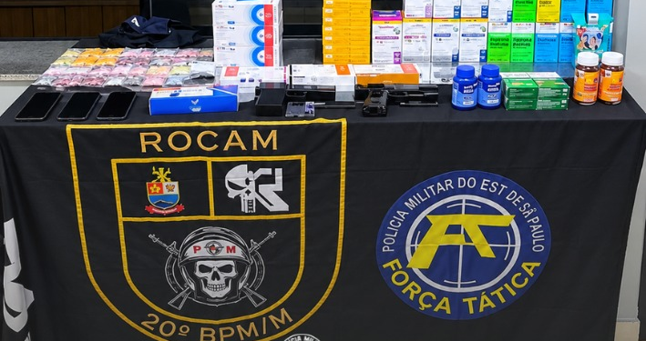 roubo a farmácia na zona norte de São Paulo #PraCegoVer foto da equipe policial